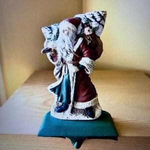 Stocking Holder Vintage Santa Cast Iron Christmas Old World Santa
